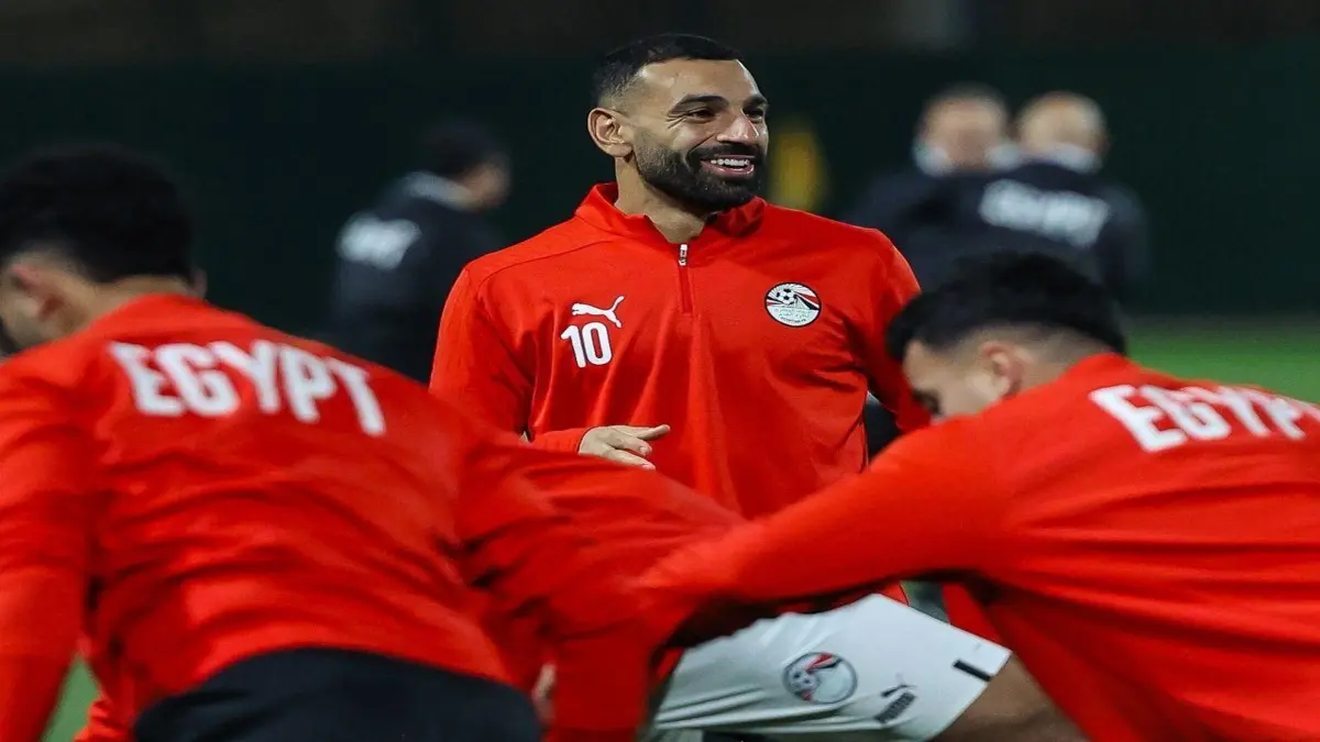 Mohamed Salah during a Egypt practice session