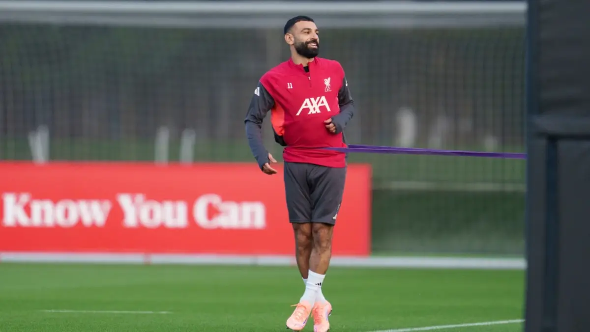 Mohamed Salah during Liverpool's training