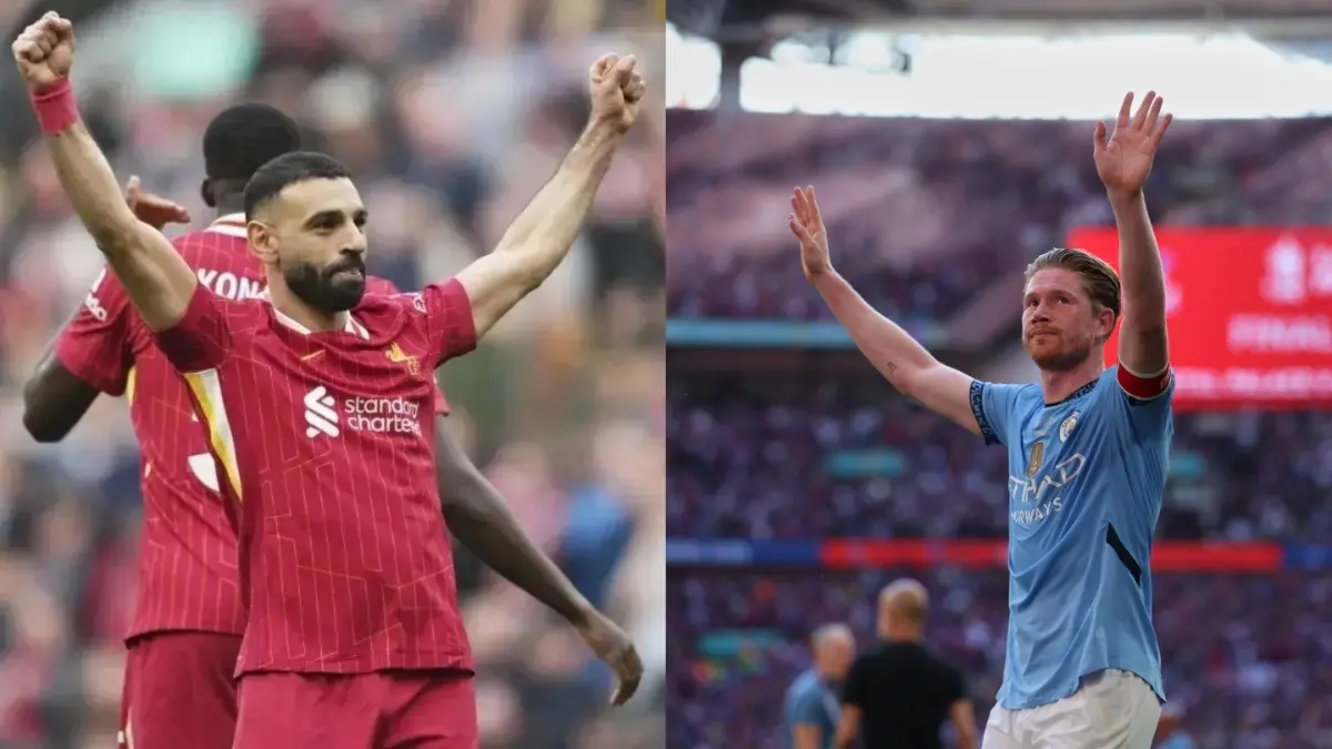 Liverpool Star Mohammed Salah Cheekily Invites Kevin De Bruyne To Join The Merseyside Club: 'He Was Great For The League' Mohammed Salah and Kevin De Bruyne