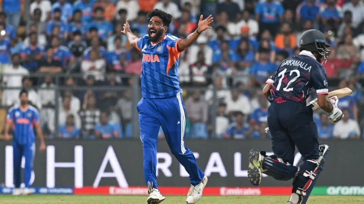 T20 World Cup 2026: Team India Face Pace Setback, Mohammed Siraj Sustains Injury In Nets Ahead Of Crucial South Africa Clash - Report Mohammed Siraj celebrating after taking a wicket against USA