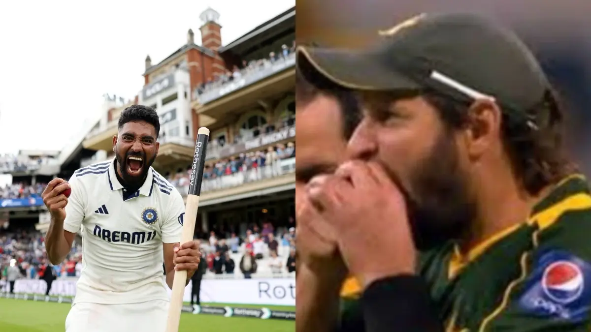 Mohammed Siraj (L), Shahid Afridi (R)