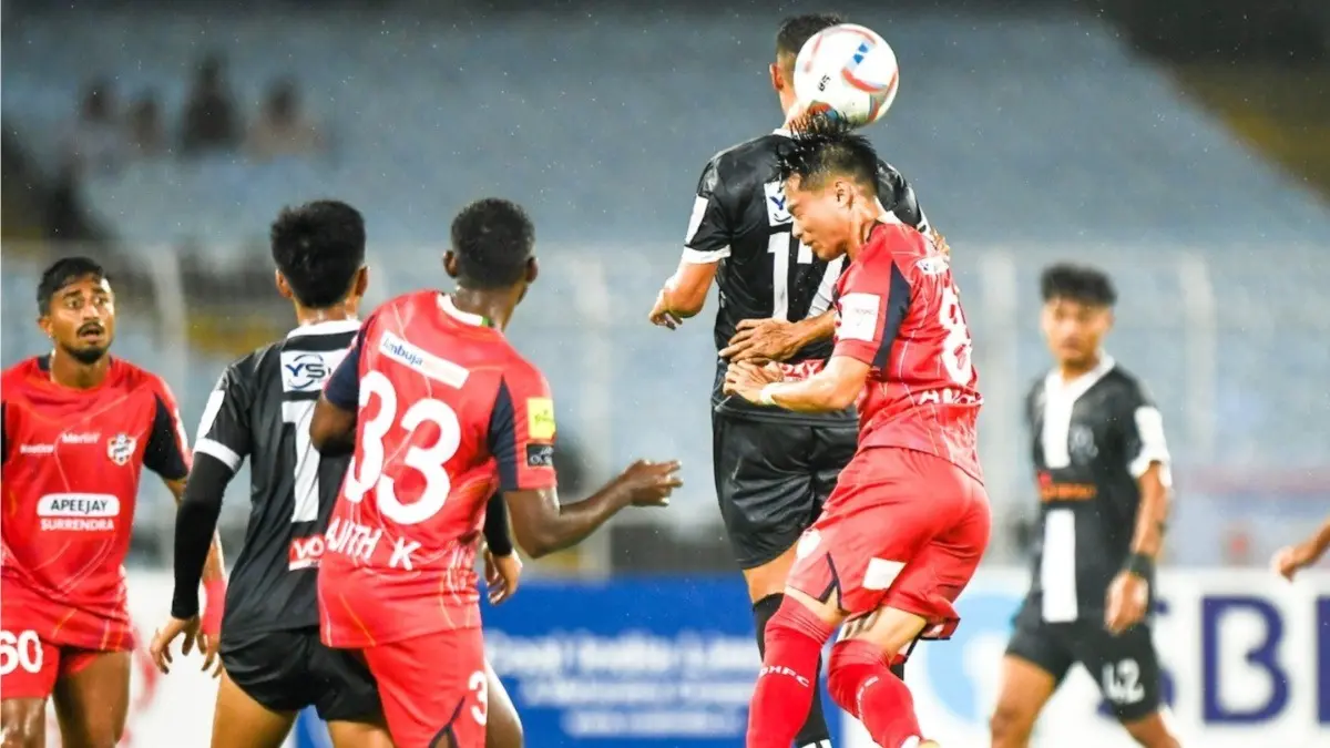 Mohammedan SC and Diamond Harbour FC players in action during Durand Cup 2025 clash at Salt Lake Stadium