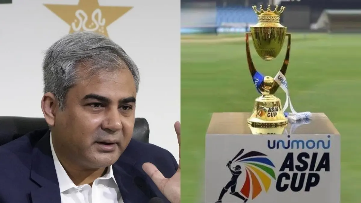 Mohsin Naqvi (L), Asia Cup (R)