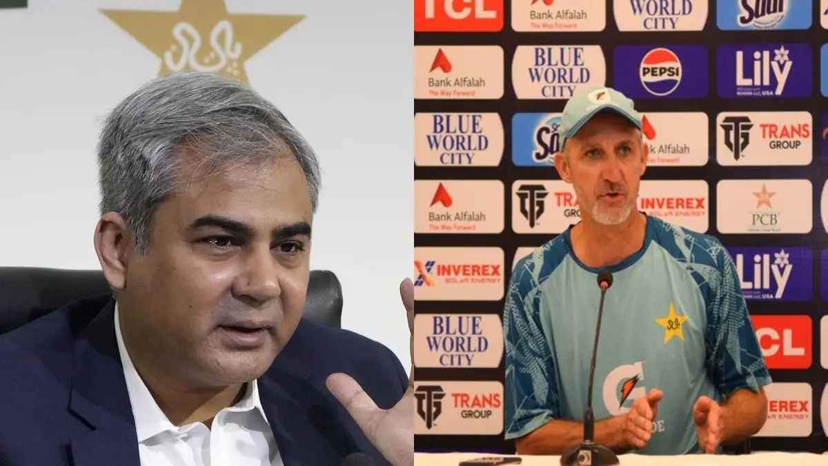 'Mohsin Naqvi Dialed in Zoom': PCB Chief's Ignorance Exposed by Ex-Pakistan Coach Jason Gillespie Mohsin Naqvi (L), Jason Gillespie (R)