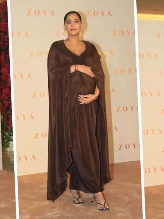 Mom-to-Be Sonam Kapoor Radiates Glow As She Steps Out Wearing Chic Brown Maternity Gown