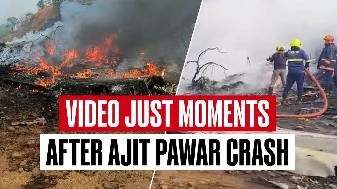 Moments after Ajit Pawar crash