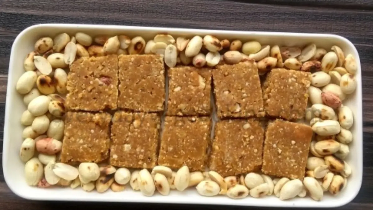 Moongfali Gud Barfi Recipe
