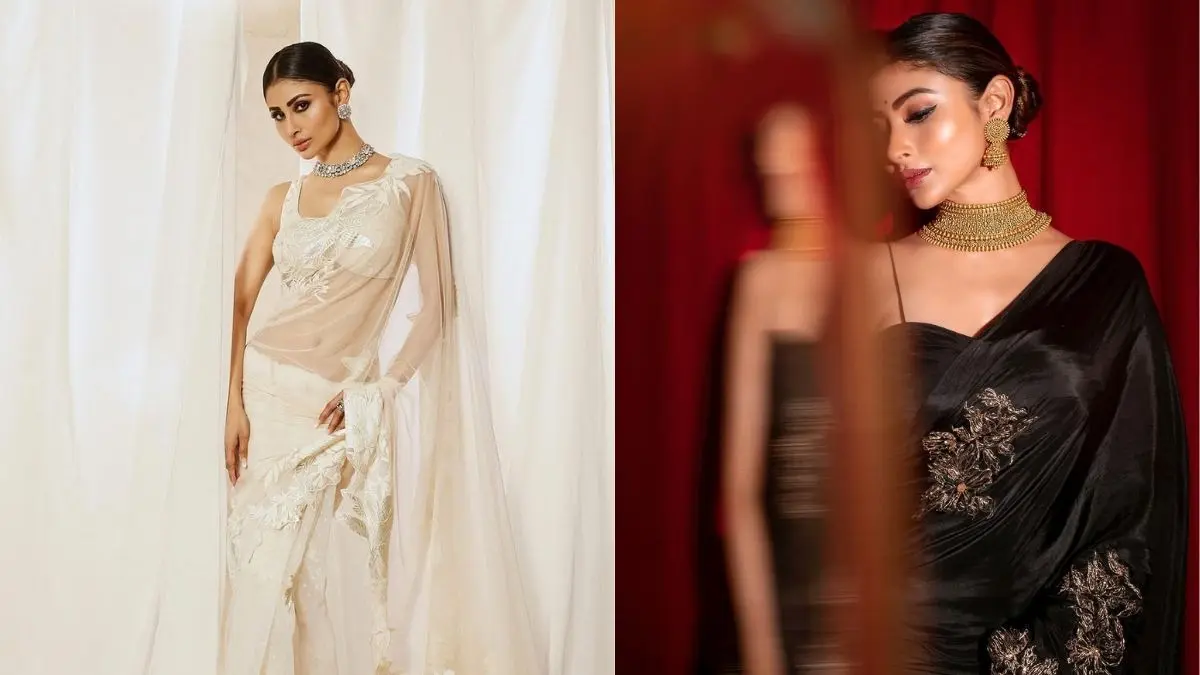 Mouni Roy Photos: ब्लैक साड़ी से लेकर वाइट नेट लुक तक, मौनी रॉय ने कातिलाना अंदाज में दिखाया ग्लैमर Mouni Roy instagram latest photos