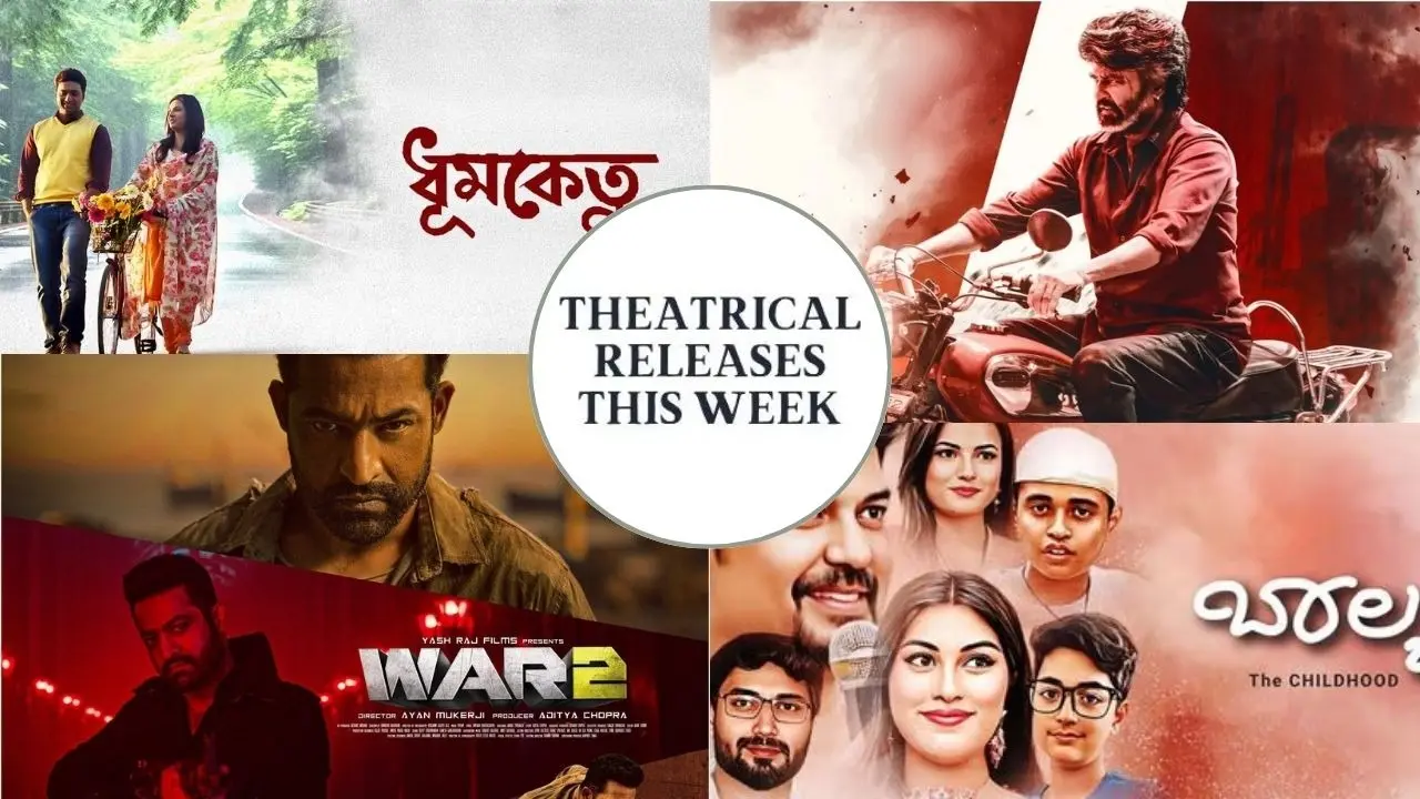 Movies Releasing In Theatres This Week: Coolie, War 2, Dhumketu And More To Watch Movies Releasing In Theatres This Week: Coolie, War 2, Dhumketu And More To Watch