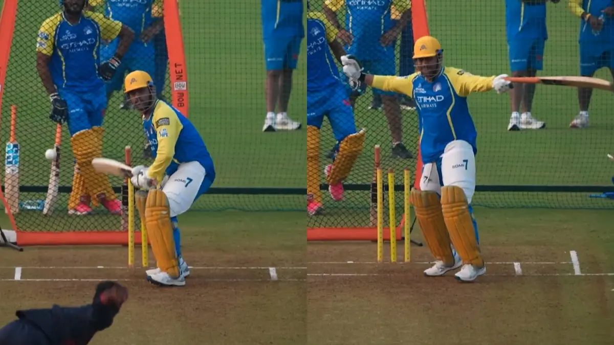 WATCH | MS Dhoni's Hilarious Dance While Signaling Wide Call During CSK's Net Practice Steals The Show MS Dhoni