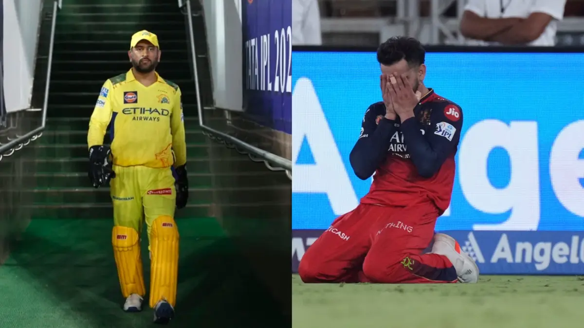 MS Dhoni and Virat Kohli during IPL 2025