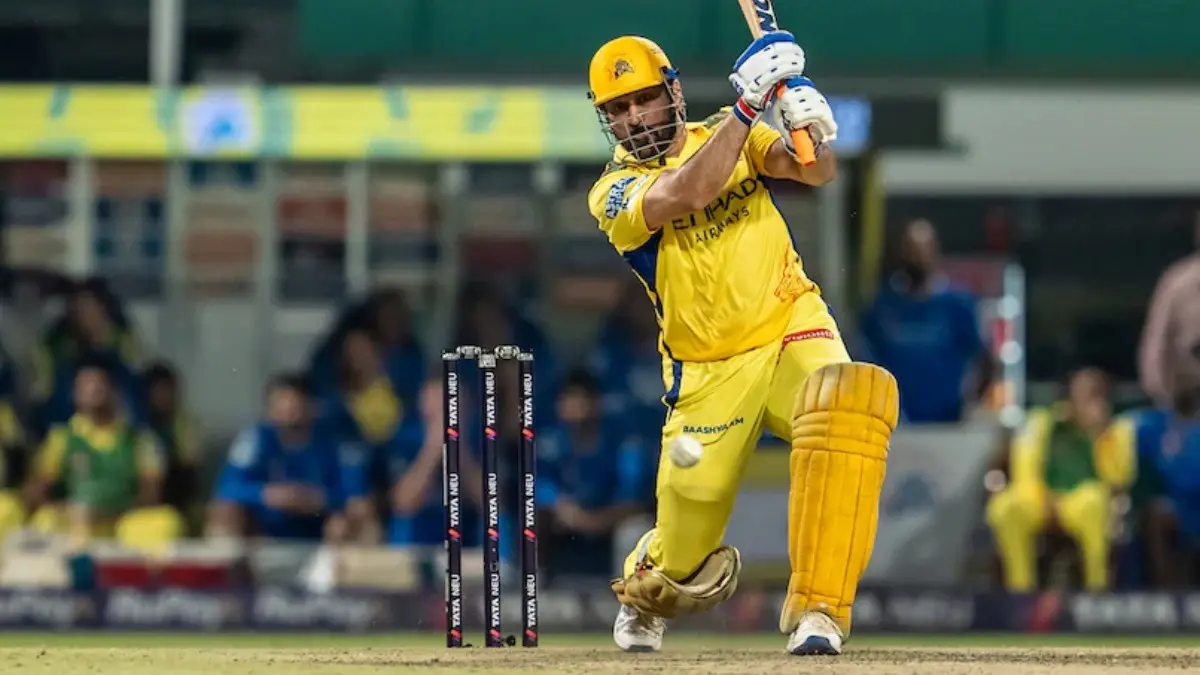 MS Dhoni during a match in IPL 2025