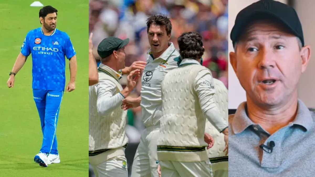 MS Dhoni, Pat Cummins and Ricky Ponting