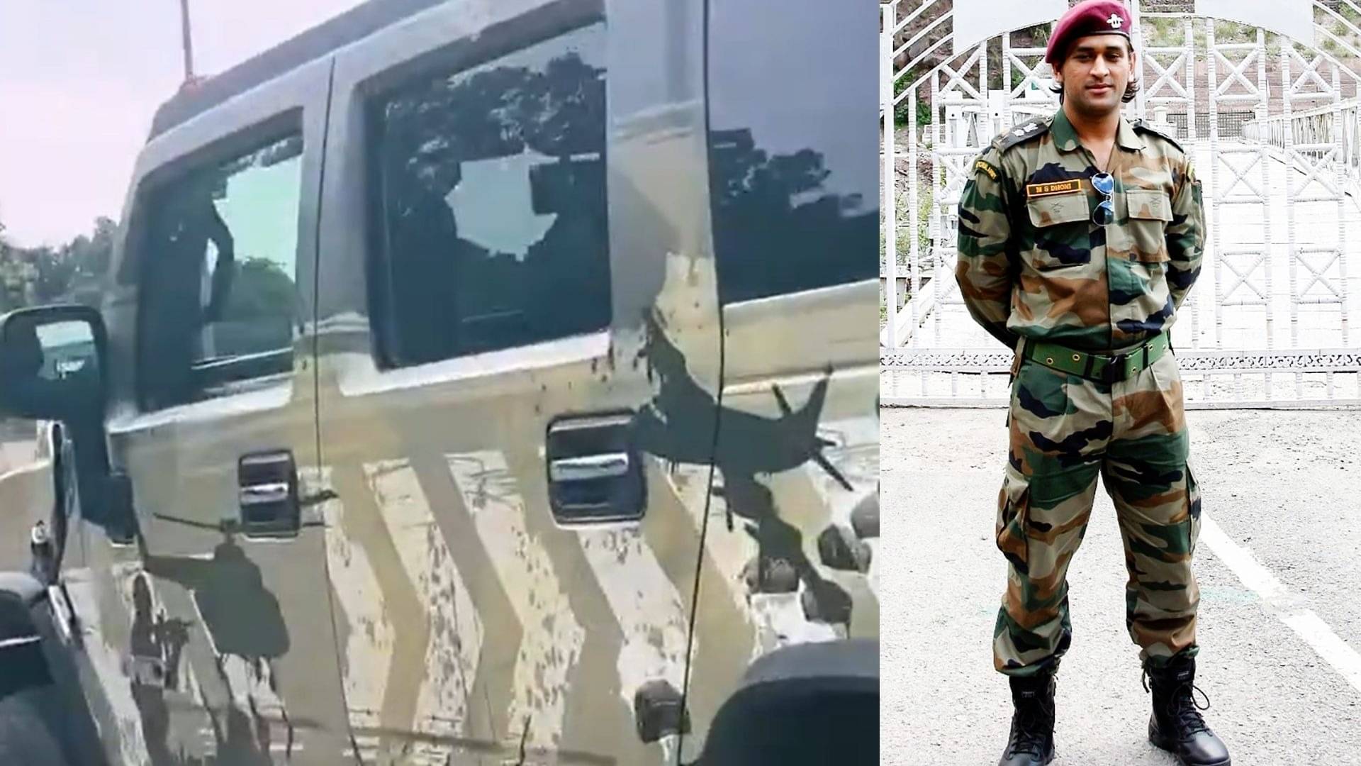 ms dhoni video viral of his new hummer car army styled look wins fans heart
