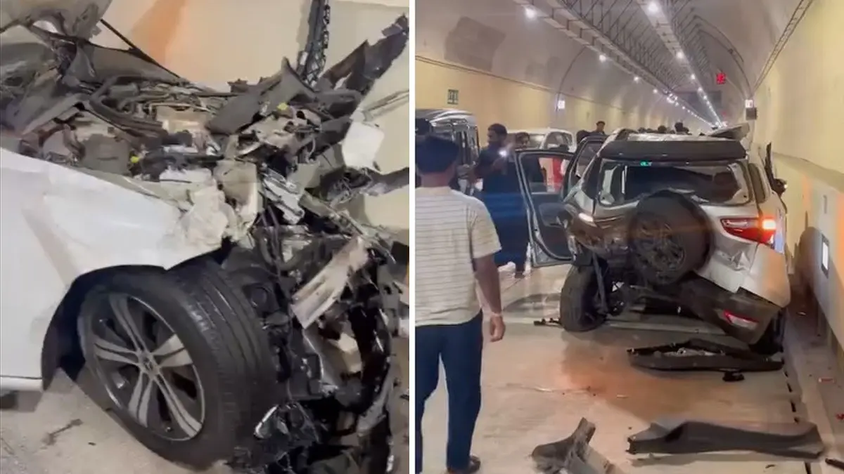 Teen Speed Thrills: 17-Year-Old Minor Crashes Mercedes In Mumbai’s Coastal Road Tunnel, 3 Injured Mumbai