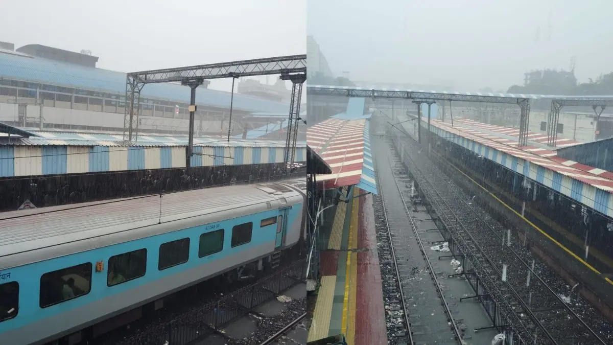 Heavy Rains Stop Mumbai Local Train Services In CSMT-Thane Route, Harbour Line: Details Inside Mumbai CSMT - Thane Train Services Suspended Due to Heavy Rains