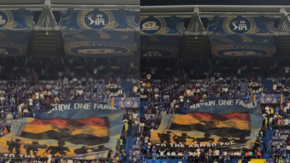 MI vs DC: Mumbai Indians Fans Pay Tribute To Indian Armed Forces, Salute The Bravehearts By Unfurling Special Tifo At Wankhede Mumbai fans pay tribute to Indian armed forces