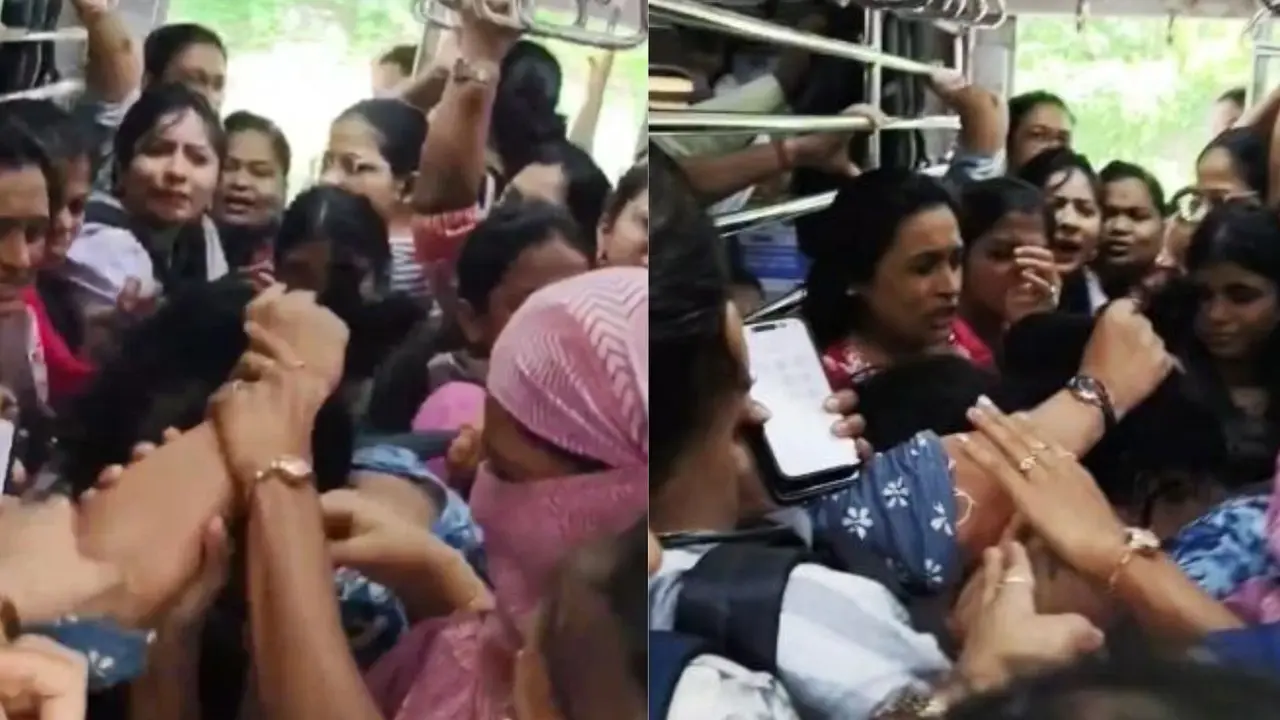 Mumbai Local Train Fight Video