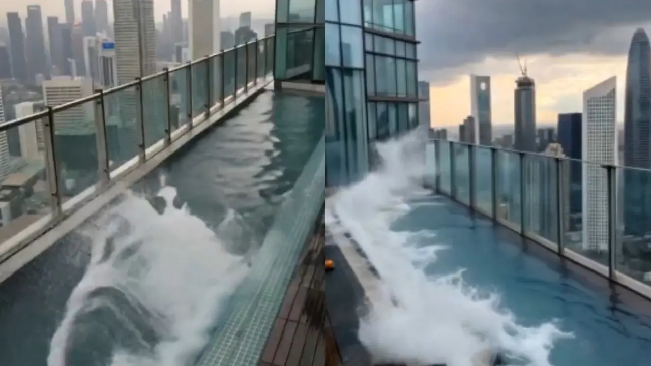 Myanmar Earthquake: New Video Shows Swimming Pool Turning Into a Tsunami | WATCH