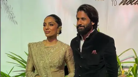 Naga chaitanya and Sobhita Dhulipala at Aaliyah Kashyap-Shane Gregoire's reception.