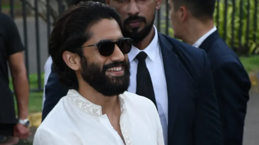 Naga Chaitanya Unfazed By Divorce Controversy Stoked By Congress Minister, Attends Navratri Event Naga Chaitanya at Navratri event