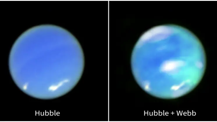 NASA’s James Webb Space Telescope (JWST) has captured bright auroral activity on Neptune