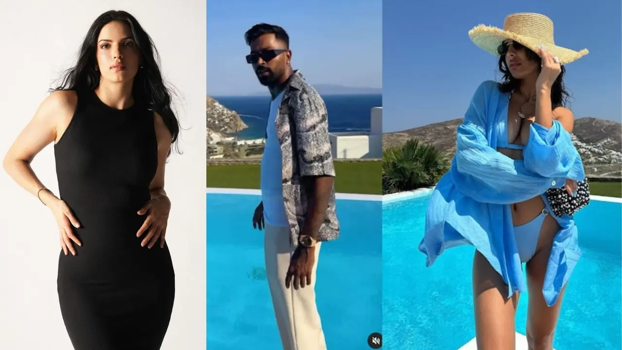 Natasa Stankovic , Hardik Pandya and Jasmin Walia