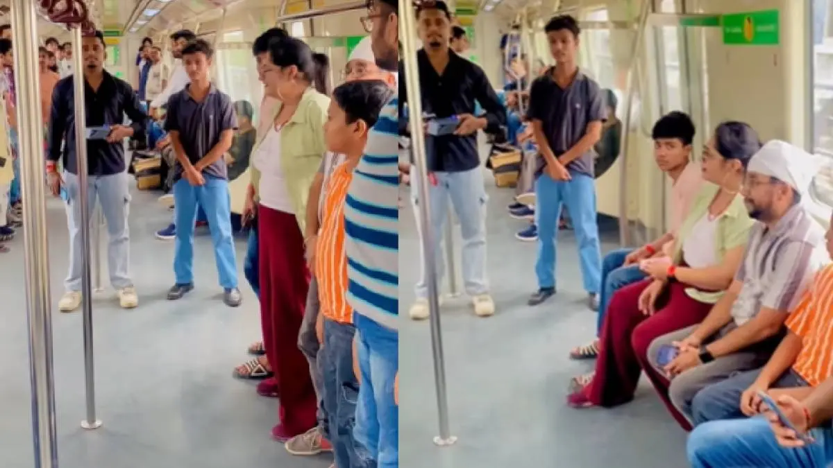 National Anthem in a running metro