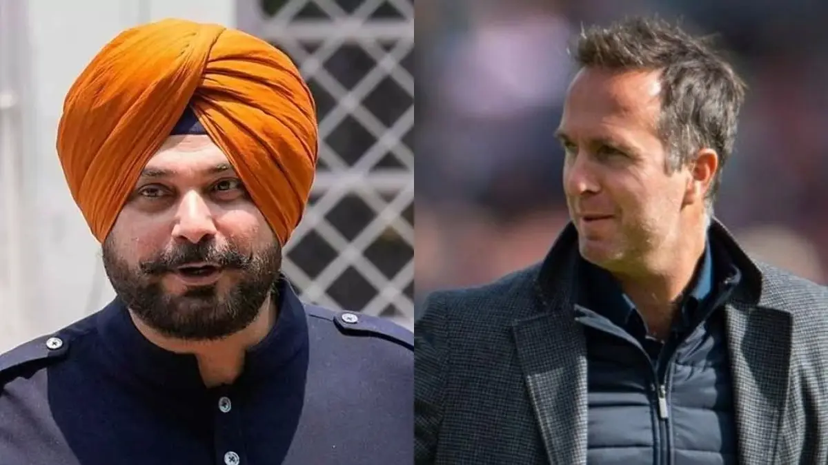 Navjot Singh Sidhu (L), Michael Vaughan (R)