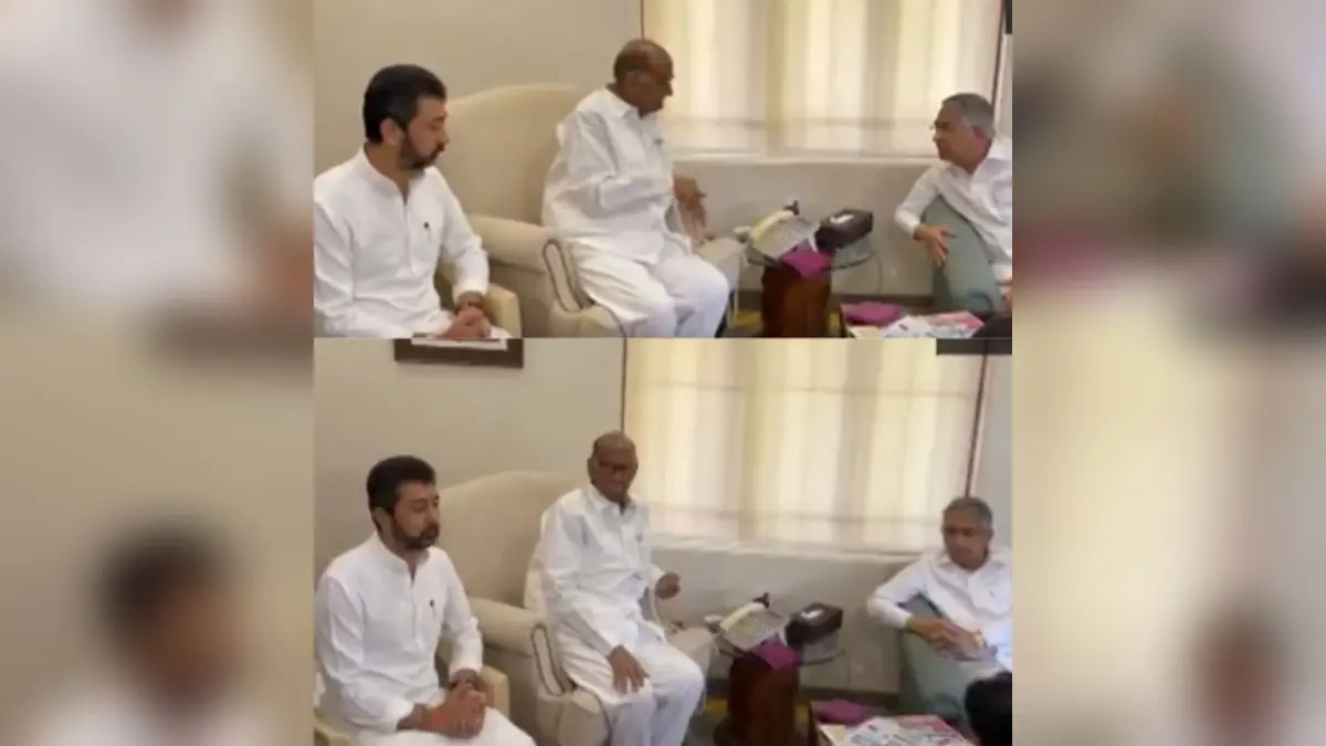 NCP-SCP Leaders Gather at Sharad Pawar's Residence in Maharashtra's Baramati NCP-SCP Leaders Gather at Sharad Pawar's Residence in Maharashtra's Baramati