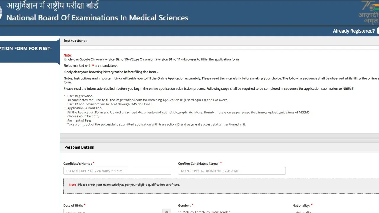 NEET PG 2025: Registration Begins, Link Active
