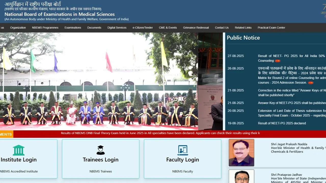 NEET PG Result 2025: NBEMS Releases Merit List For 50% AIQ Seats