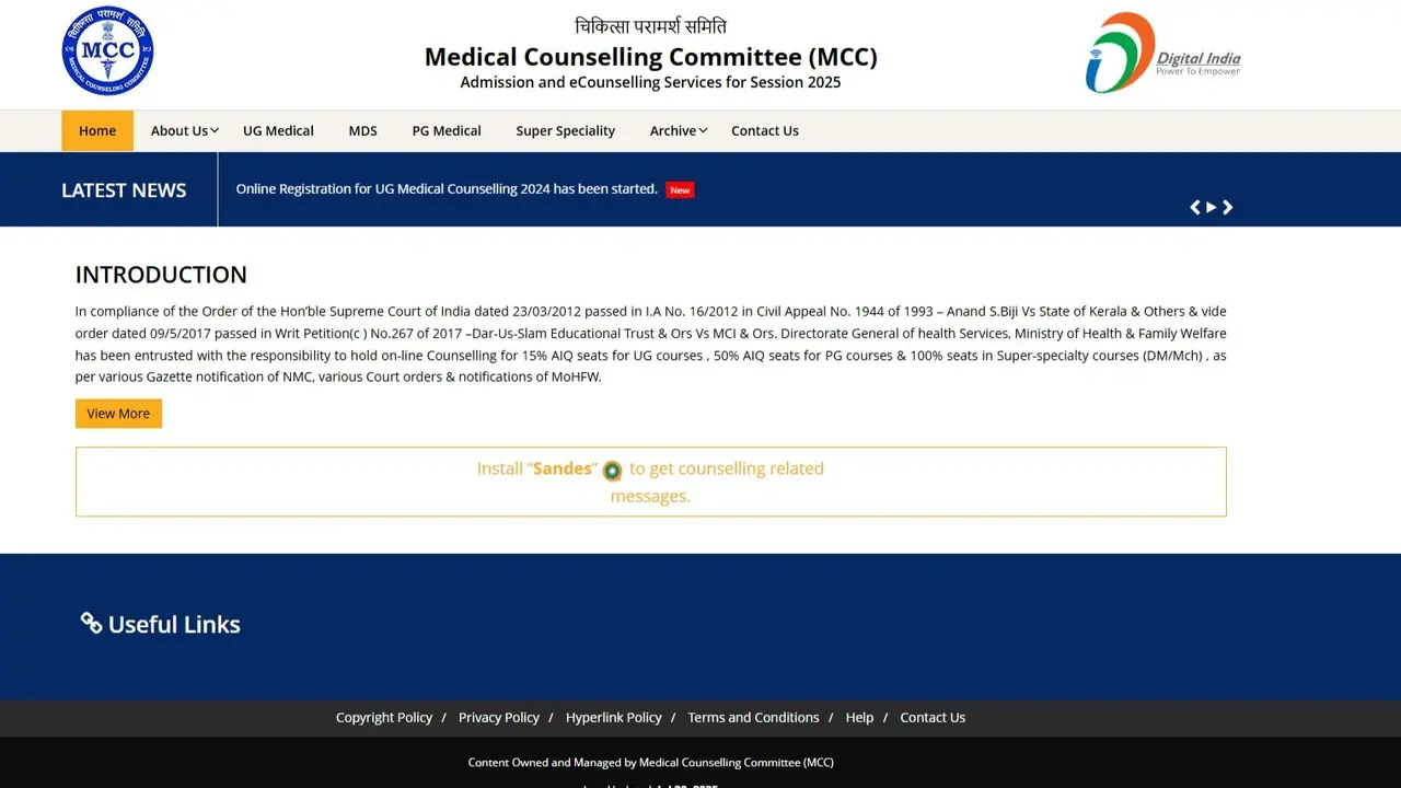 NEET UG Counselling 2025 Registration Begins at mcc.nic.in, Here's How to Apply NEET UG Counselling 2025 Registration Begins