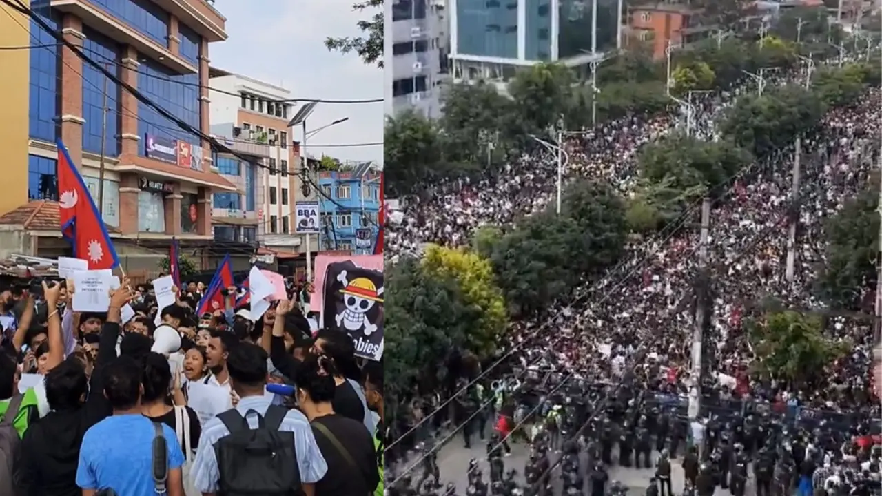 Nepal Anti-government protests erupt over social media curbs protesters enter in parliament polic firing