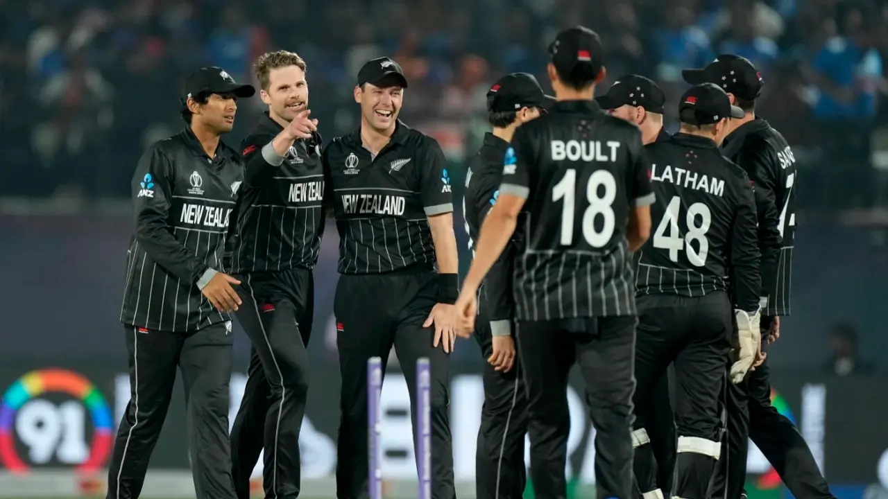 Mitchell Santner-Led New Zealand Face Injury Scare Ahead Of Champions Trophy, Punjab Kings Pacer Doubtful For Marquee Event New Zealand celebrate a fall of wicket during 2023 ODI World Cup