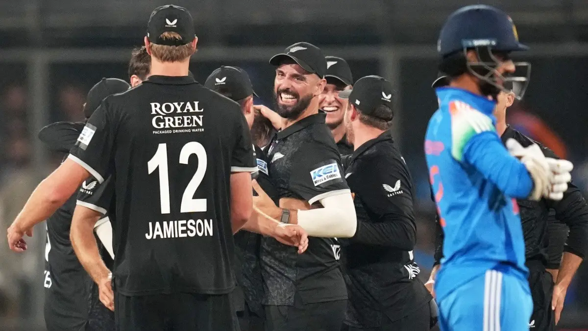 T20 World Cup: Balanced But Inconsistent, New Zealand Enter Tournament As Dangerous Dark Horses New Zealand's players celebrate after winning the 3rd ODI match against India in Indore