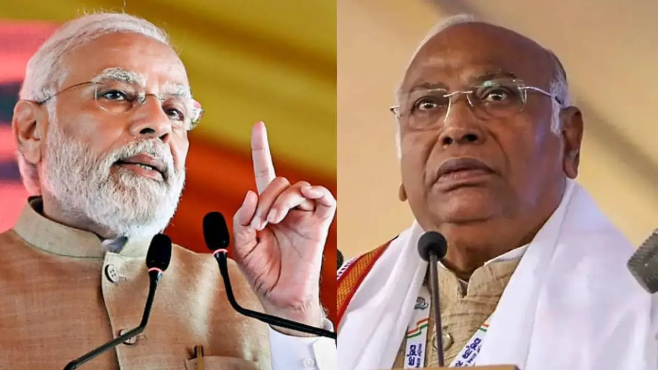 PM Narendra Modi and Congress Chief Mallikarjun Kharge