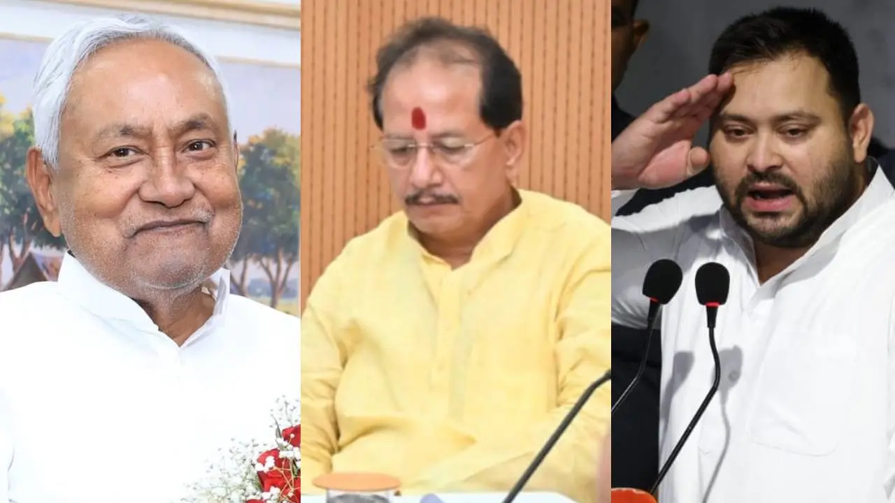 Nitish Kumar, Vijay Kumar Sinha and Tejashwi Yadav
