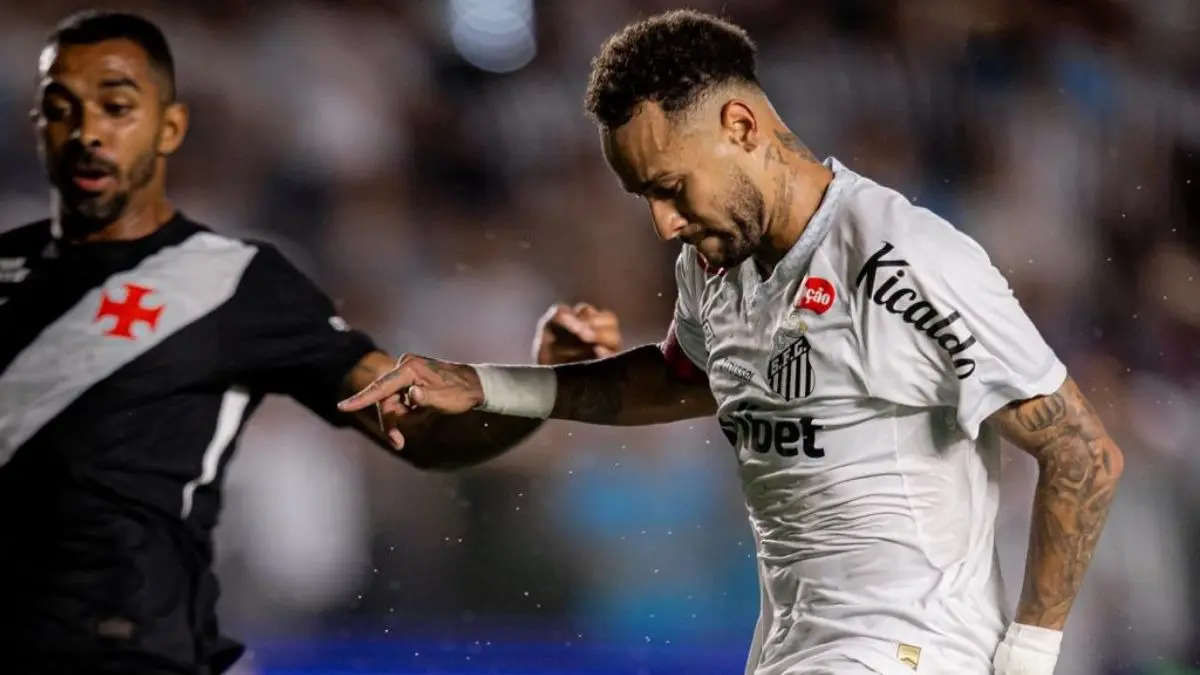 WATCH| Neymar Silences Vinicius Jr.'s Critics By Hitting Real Madrid Winger's Dance In Santos Clash Against Vasco da Gama Neymar against Vasco da Gama