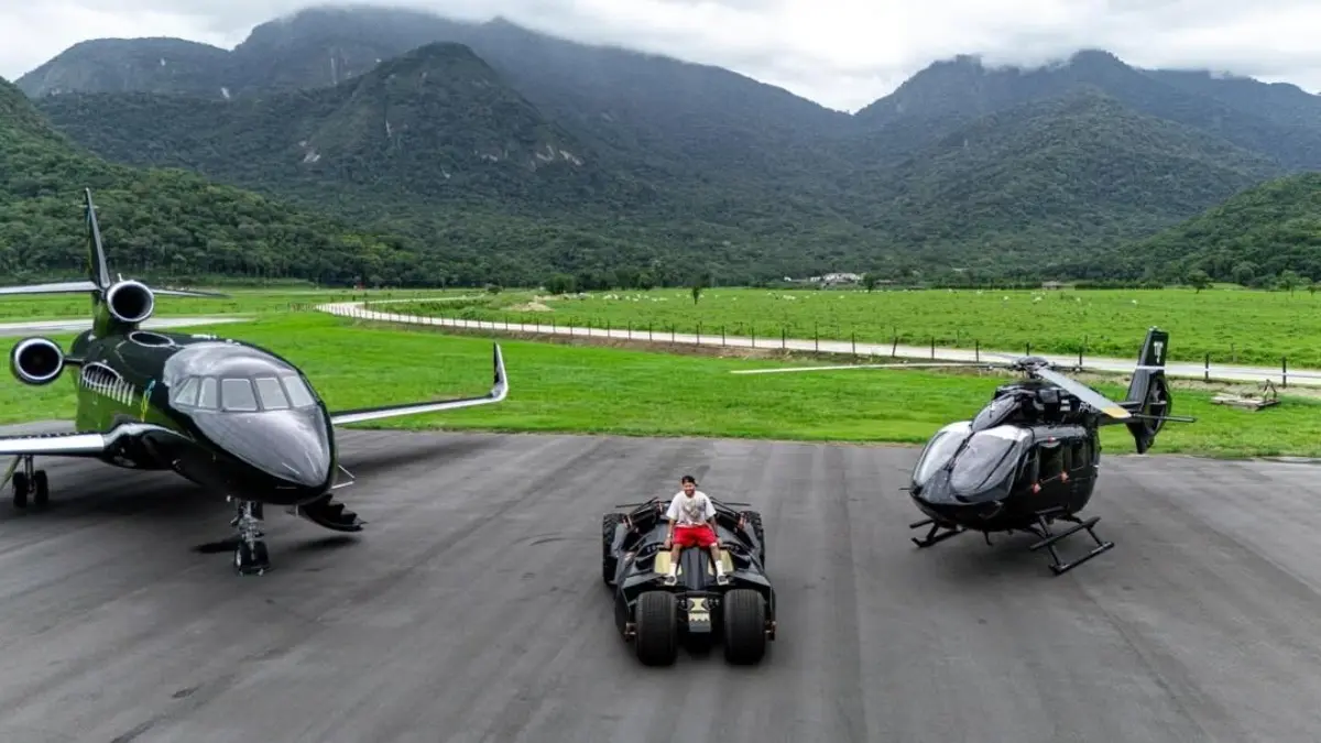 Neymar has added Batman theme vehicle, a jet and a helicopter to his collection
