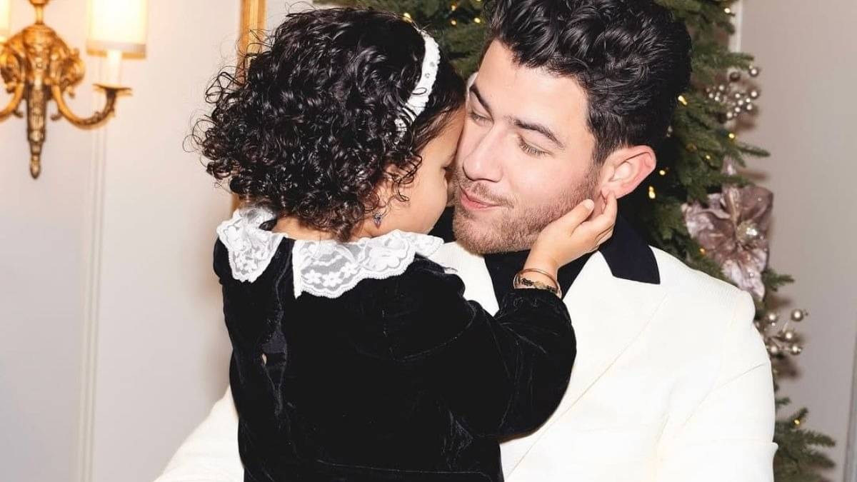 Nick Jonas with daughter Malti Marie Chopra Jonas