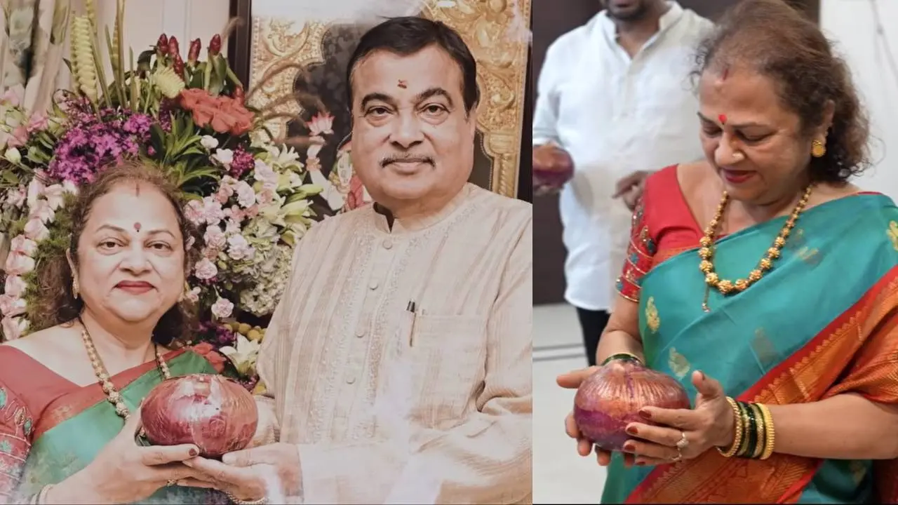 Nitin Gadkari wife grew onion