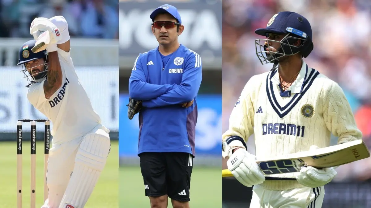 Gautam Gambhir Trolled For Sending Washington Sundar Unnecessarily Ahead of Nitish Reddy During Lord's Test Nitish Reddy (L), Gautam Gambhir (C), Washington Sundar (R)