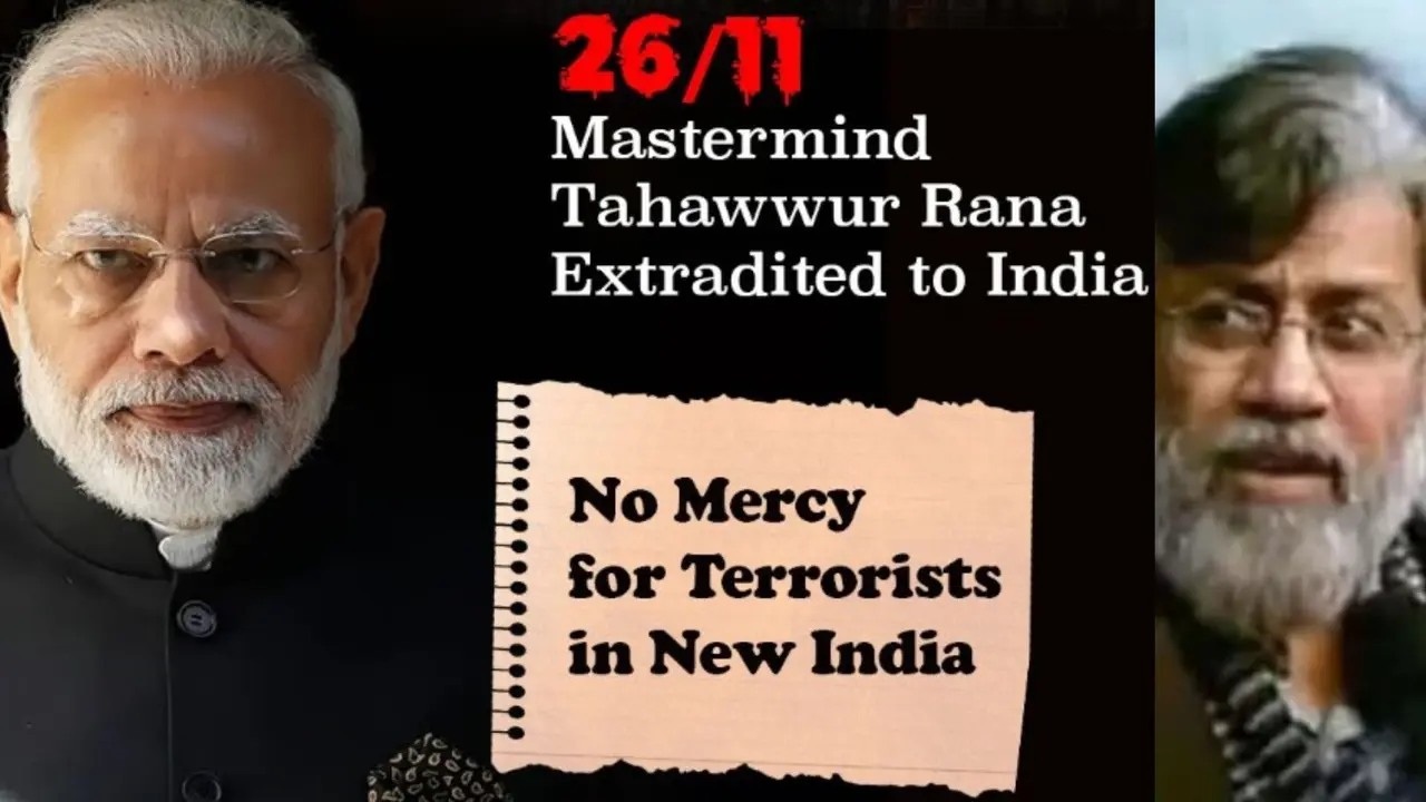no mercy for terrorists in new india bjp post on x with pm modi photo before Tahawwur Rana landing