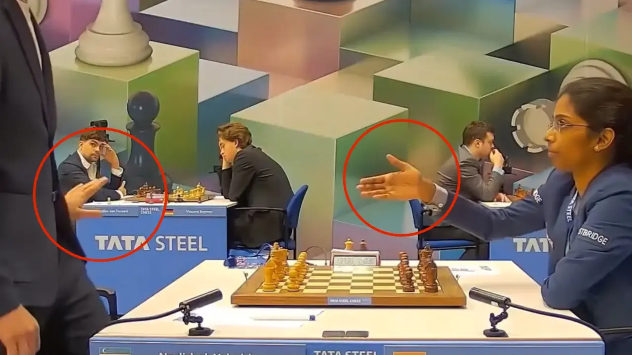 'Uncivilized Player': Netizens Slam Nodirbek Yakubboev For Declining Hand-Shake With Vaishali Due To Religious Reasons Nodirbek Yakubboev Refuses To Shake Hands With Indian Grandmaster R Vaishali