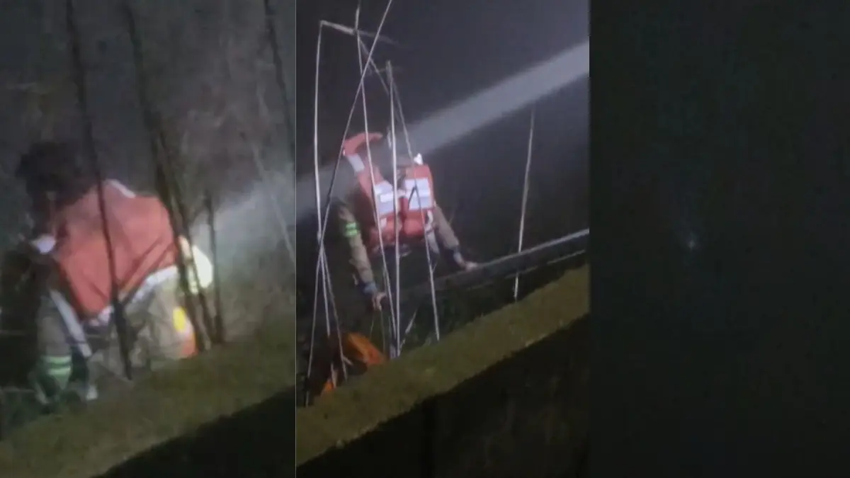 Noida Death Case: Fresh Video Shows Fire Dept Officers Descending Into Water With Ropes As Techie Waves Phone Flashlight