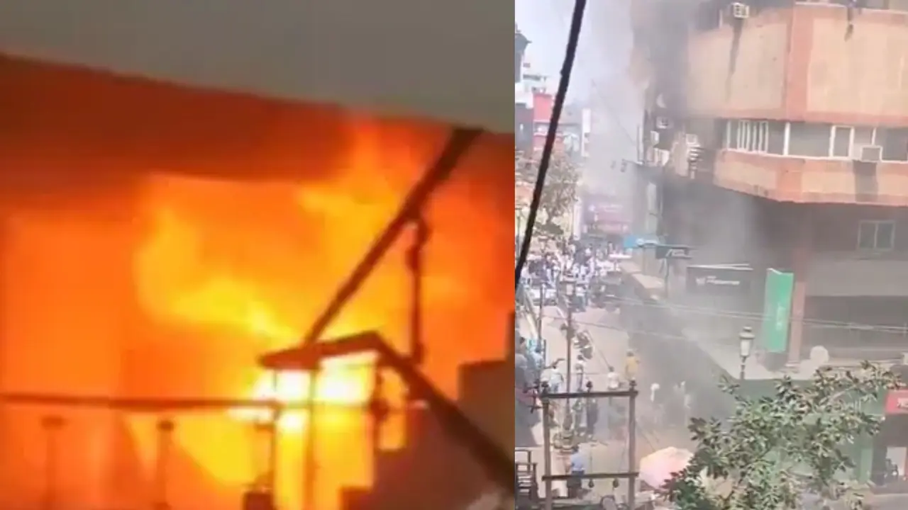 Noida Fire: नोएडा के सेक्टर 18 अट्टा मार्केट में आग लगने से मचा हड़कंप, जान बचाने के लिए रस्सी से लटककर कूदे लोग; VIDEO Noida Sector 18 Atta Market Fire