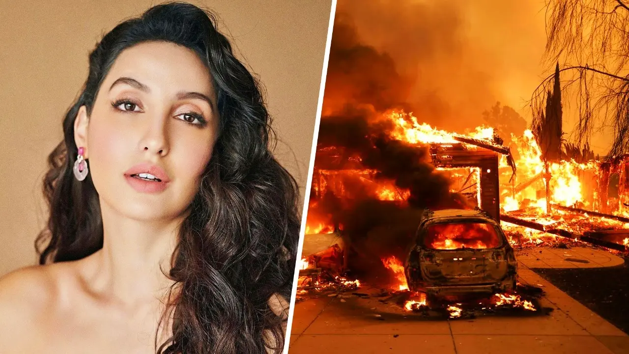 I'm Evacuating: Panicked Nora Fatehi Flees Los Angeles Amid 'Crazy Wildfires', Actress Drops Video As Fans Fear Her Safety Nora Fatehi LA wildfire