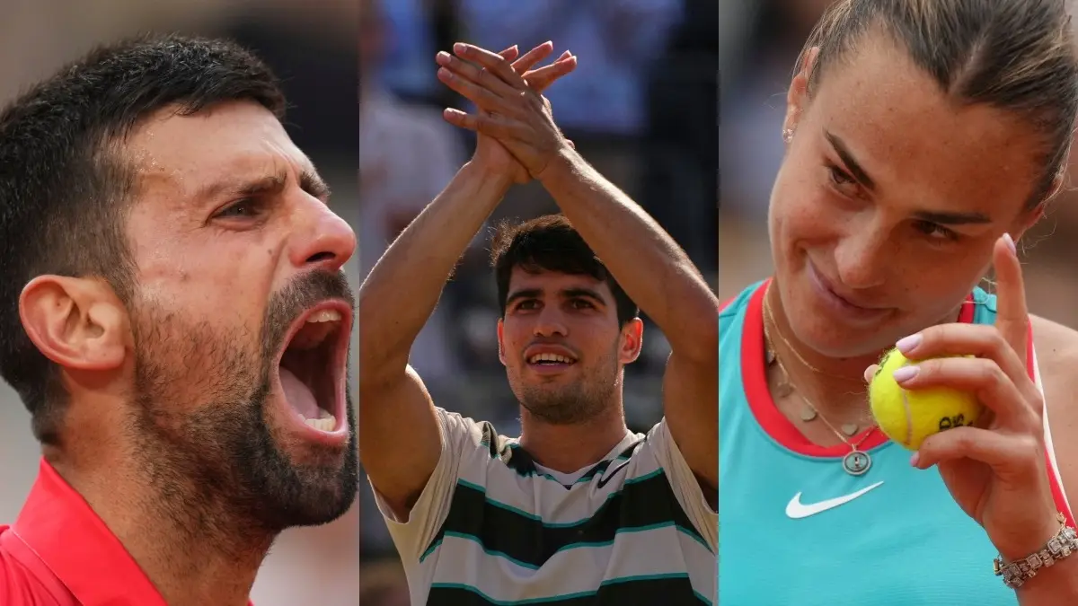 Novak Djokovic, Aryna Sabalenka and Carlos Alcaraz