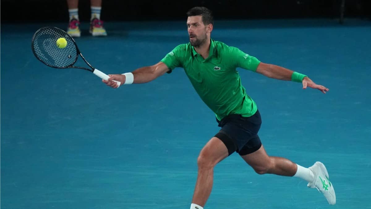 Novak Djokovic in action